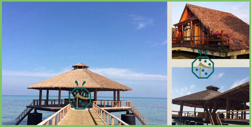 Seaside Scenic Spots Use Artificial Thatched Roofs for Tiki Hut Bungalow Decoration