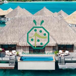 Beach Resort Overwater Bungalow Plastic Thatched Roof