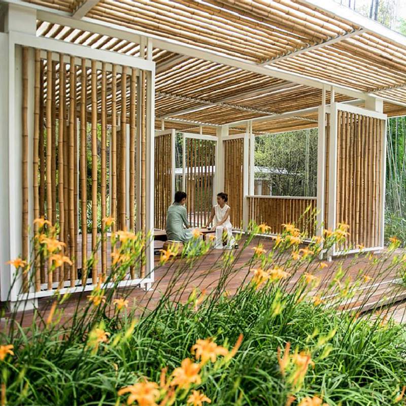 Landscape Bamboo Poles Design of Luhu Bamboo Hidden Garden