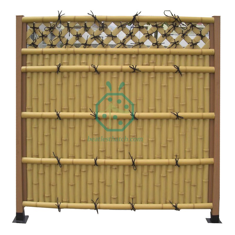 Framed synthetic bamboo screen panels are available to make the privacy screens