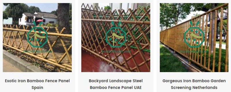 Landscape Iron Bamboo Fence Panel For Tree Hut House
