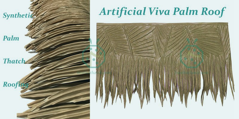 synthetic palm thatch roofing for tiki hut building