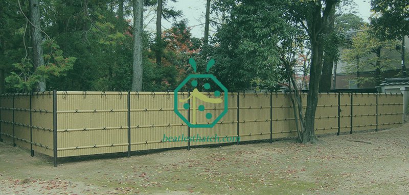 Plastic Bamboo Panels For Metal Sheter Outdoor Wall Decoration Or Outdoor Fence Screen
