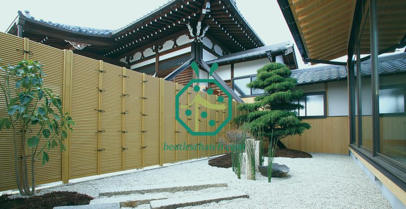 Build Natural Feeling Synthetic Bamboo Pole Fence Near The Nipa Hut Structure