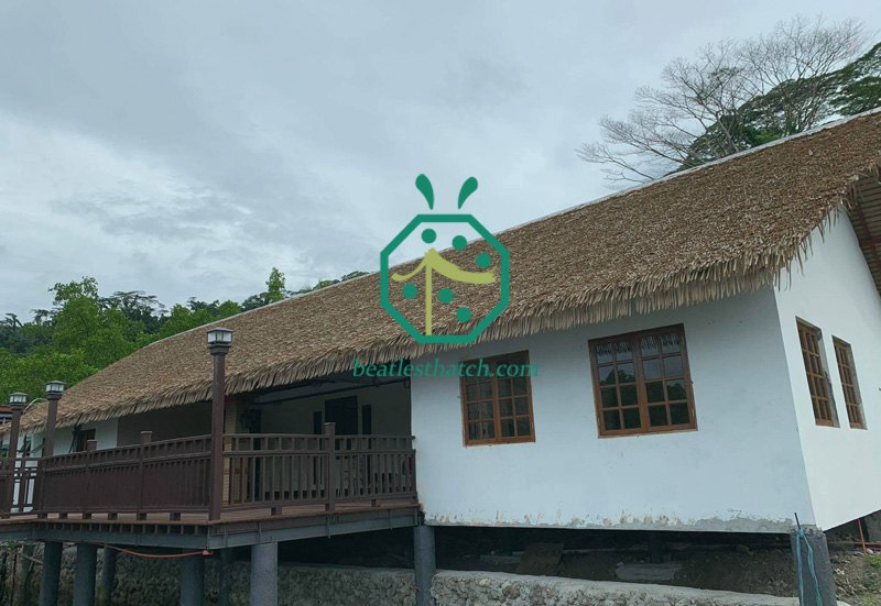 Artificial cottage palm thatch roof in the marine park