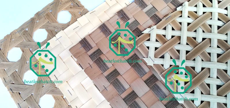Rattan weave webbing panels for condo ceiling and wall lining