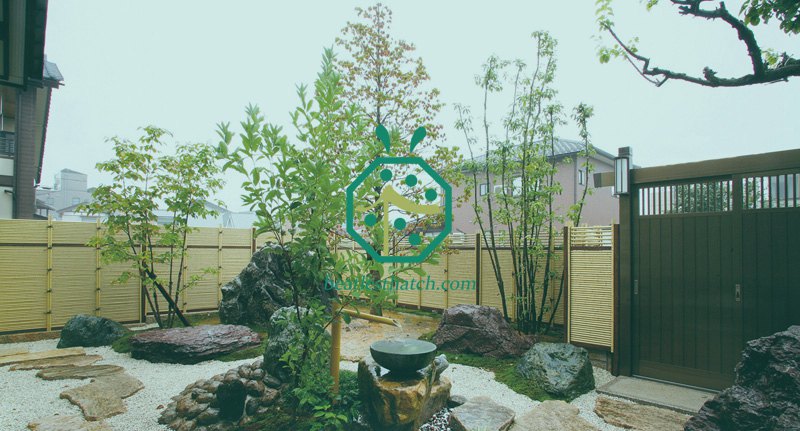 Synthetic garden bamboo fence for architecture designs of borders, terraces, balconies, gazebos and other garden structures