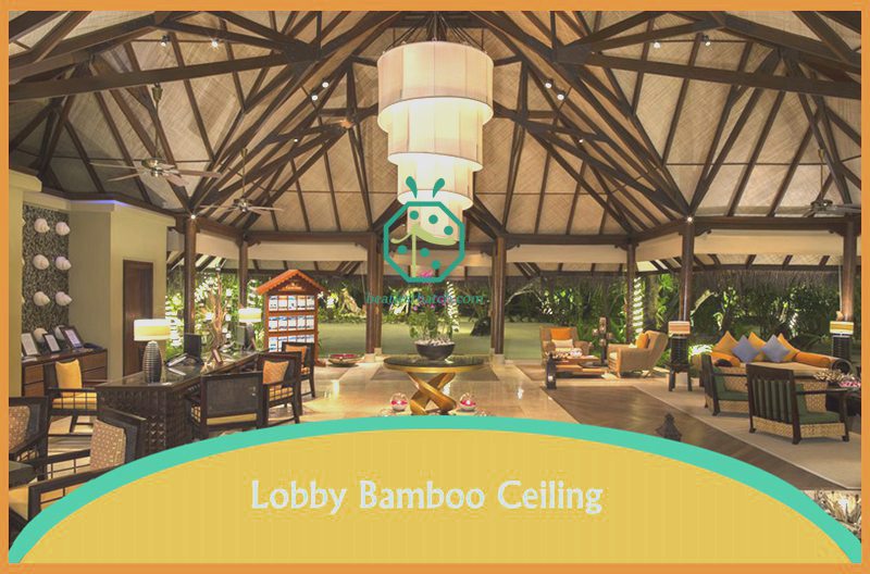 Resort hotel lobby bamboo weave panel for ceiling decoration