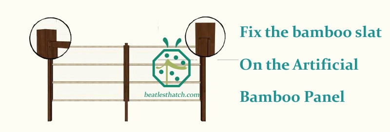 Fix bamboo slat or wooden battens to artificial bamboo fence panel
