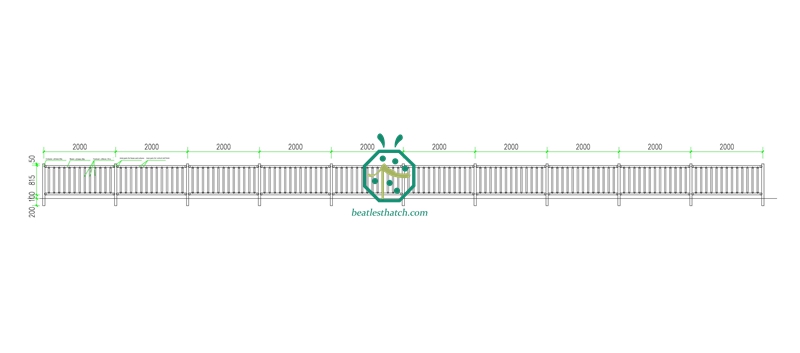 Drawings of the stainless steel bamboo pole fence to confirm before production