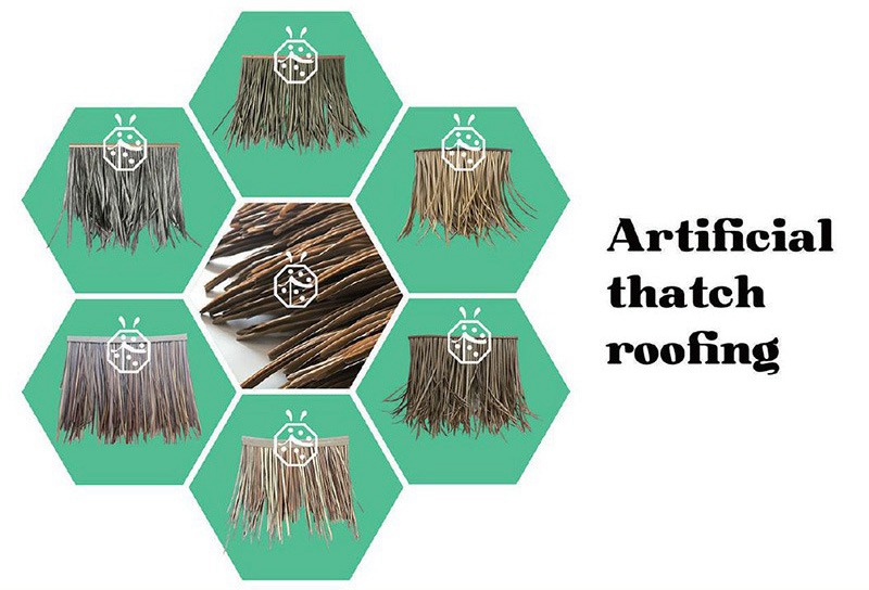 Synthetic anahaw leaves thatch roof for Southeast Asia countries