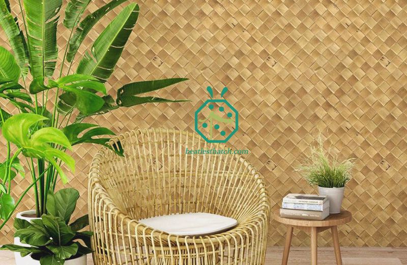 Synthetic pandanus weave roll for home and office background wall covering decoration