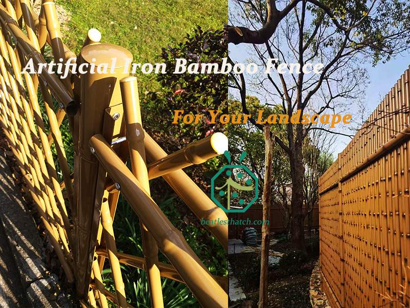 Artificial Iron Bamboo Fence for Your Garden Greening Landscape