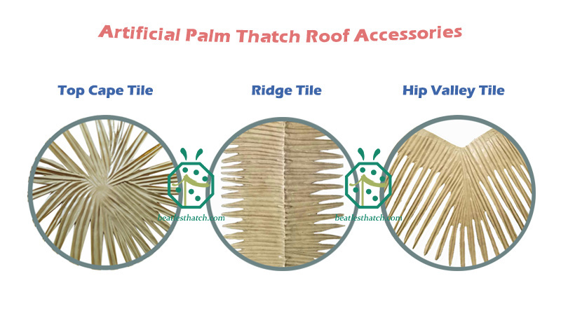 Full accessories artificial palm leaf thatch roofing solution for nipa bahay kubo in Luzon Island, Philippines