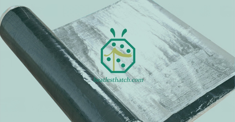 Waterproof membrane as sub-roof for artificial synthetic thatch roof materials