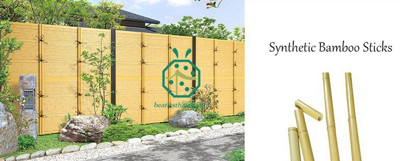 Synthetic resin artificial bamboo pole garden fence design