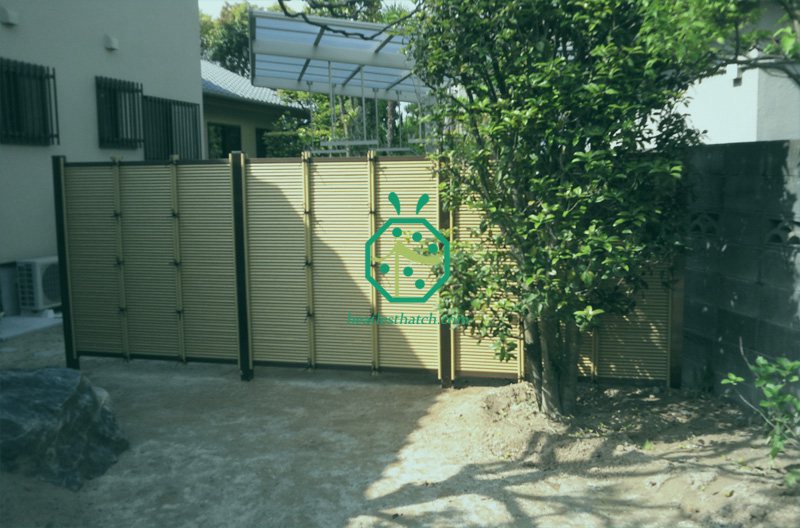 Artificial plastic bamboo stick fence in Japan