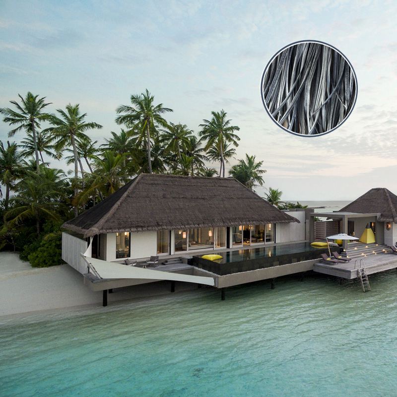 Maldives artificial thatch roof covered cottage for guest room