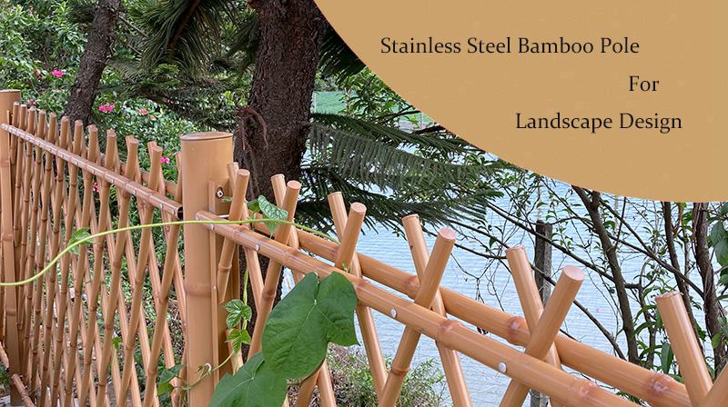 Garden or park landscape decoration steel bamboo fence screening poles Garden or park landscape decoration steel bamboo fence screening poles