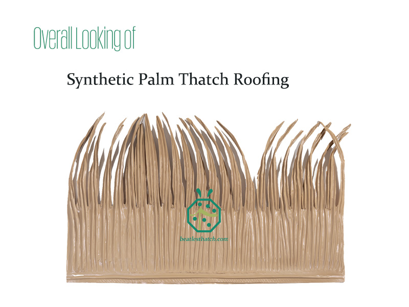 Synthetic palm thatch roofing system for Sri Lanka Resort hotel bungalow, park gazebo, backyard tiki hut roof construction Synthetic palm thatch roofing system for Sri Lanka Resort hotel bungalow, park gazebo, backyard tiki hut roof construction