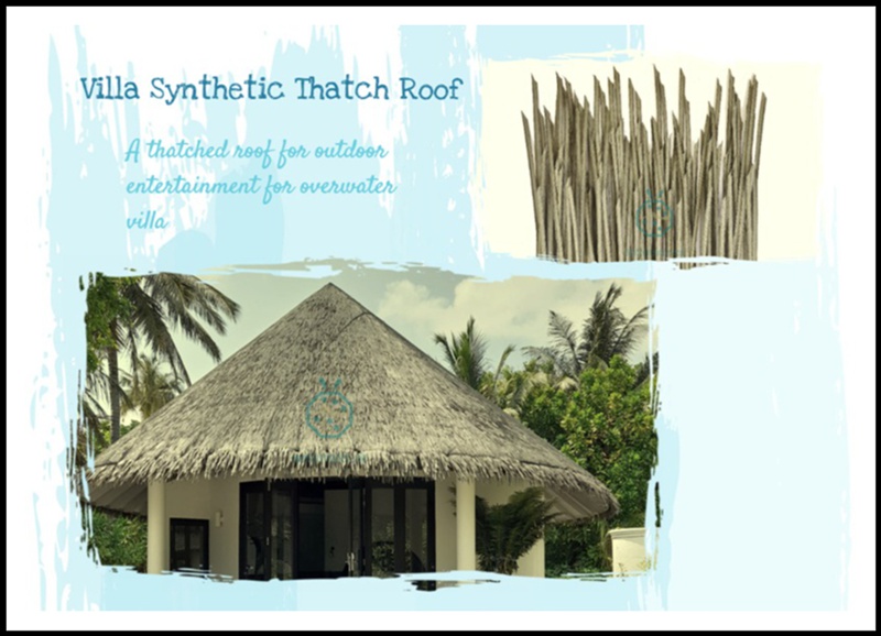 Beach hideaway resort synthetic shelter thatch roof panels Beach hideaway resort synthetic shelter thatch roof panels