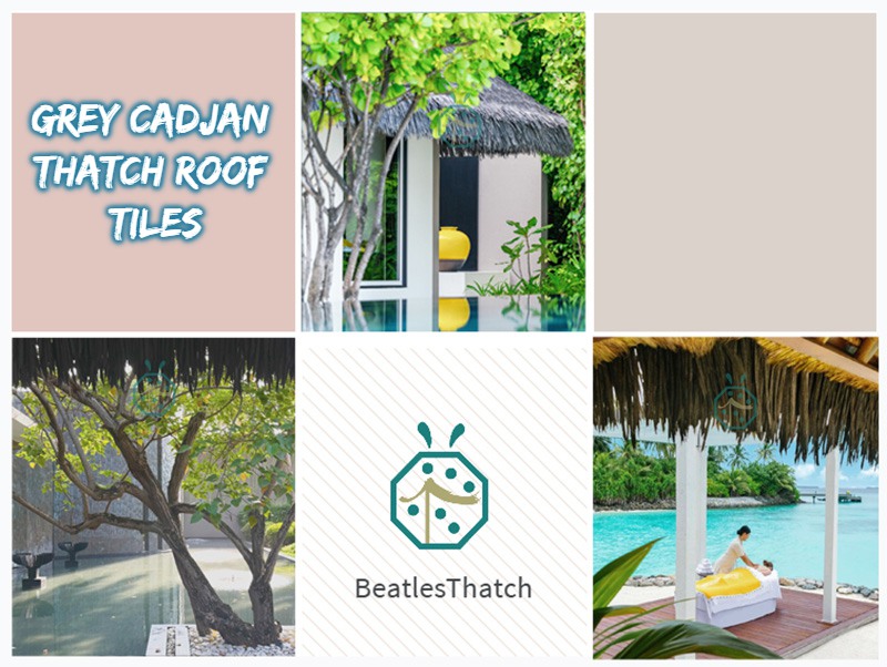 Grey Artificial Cadjan Thatch Roof for Beach Restaurant and Spa