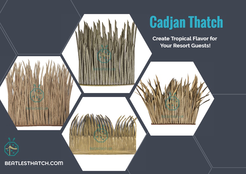 High quality plastic kajan thatch roofing for beach luxury resort hotels in tropical countries, such as Maldives, Thailand, Philippines, Malaysia, etc.