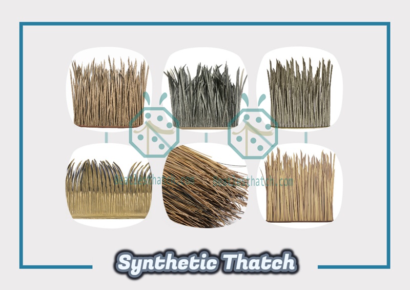Artificial thatch roof tiles from China for resort hotel and backyard patio construction