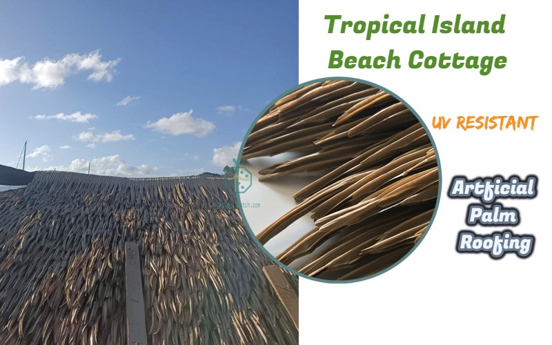 Beachfront Theme Park Pavilion Artificial Palm Thatch Roof Covering