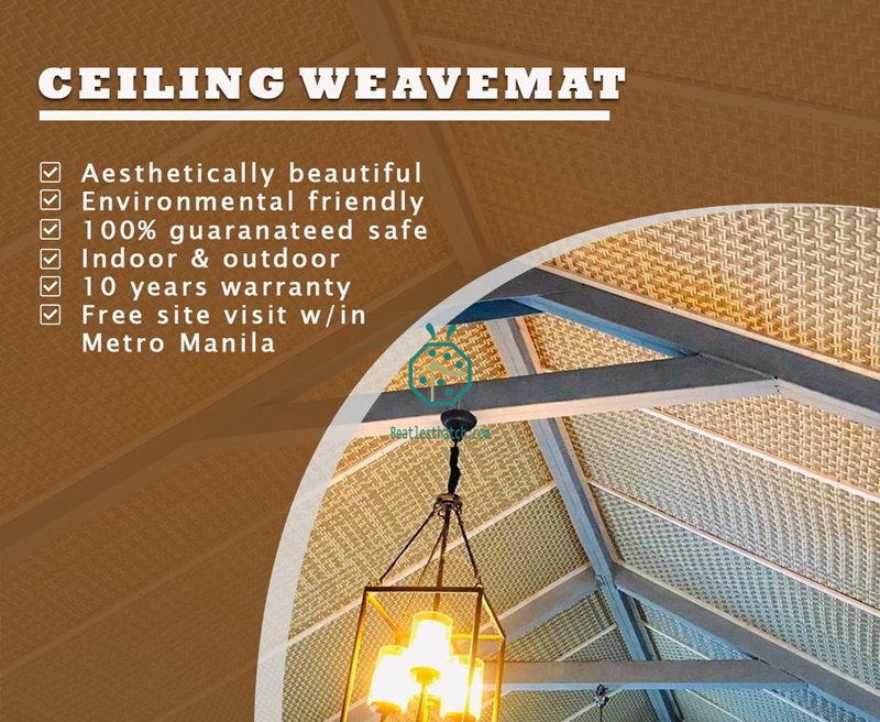 Bamboo woven wall covering for hotel lobby and room