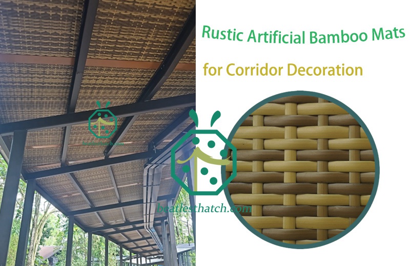 Some actual product photos of synthetic bamboo matting rolls