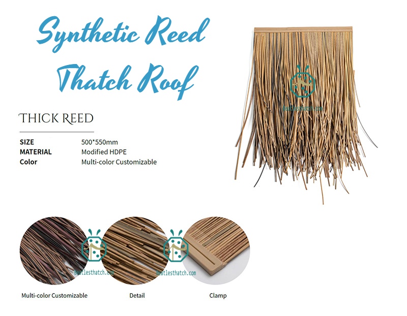 Details of African Style Synthetic Reed Thatch Roof Tiles