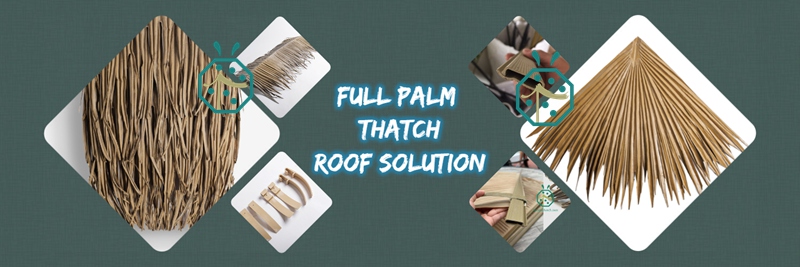 Full palm thatch roofing system Full palm thatch roofing system