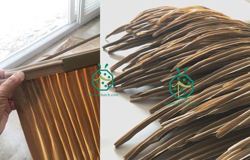 Palapa synthetic palm leaf thatch roof materials for decoration
