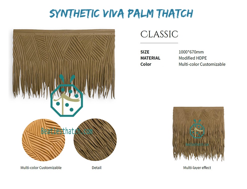 Palapa construction synthetic palm thatch roofing materials for USA