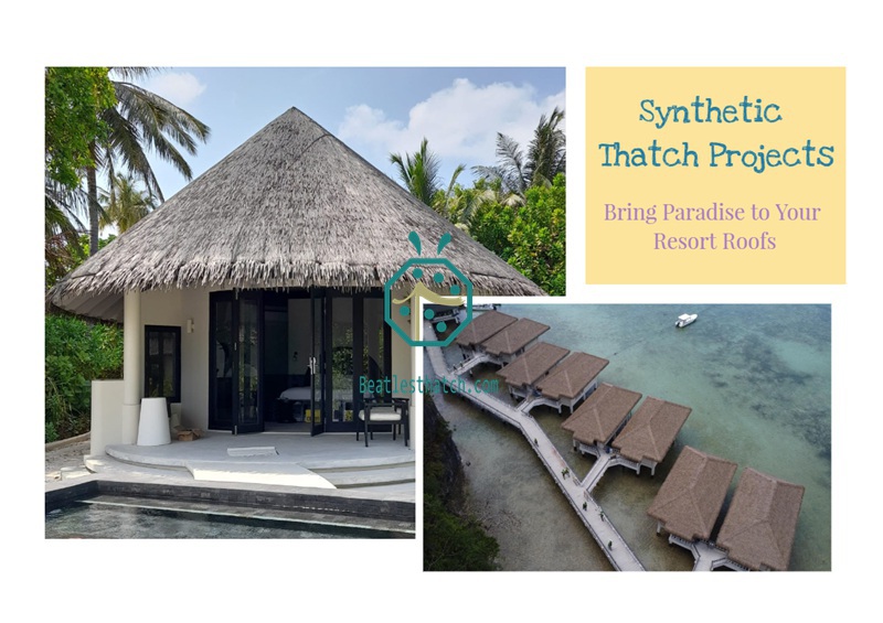 Durable artificial thatch roof tiles for beach tiki hut construction Durable artificial thatch roof tiles for beach tiki hut construction