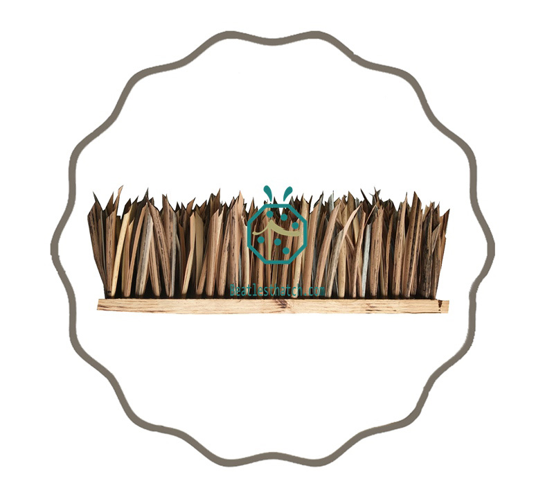 Synthetic thatch roof eave tile for cottage or gazebo construction
