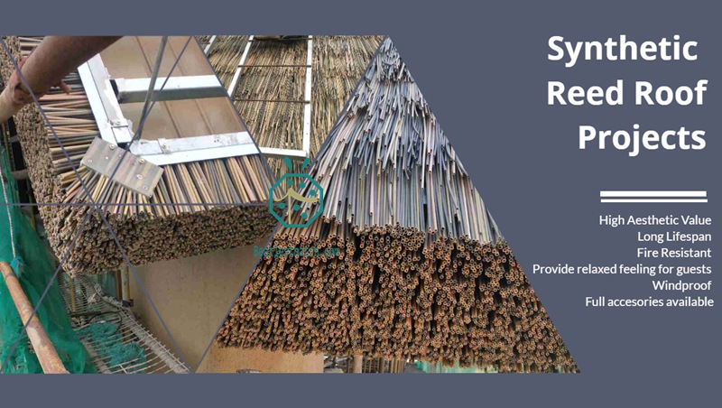Synthetic Reed Rod Thatched Roof For Bungalow Structures