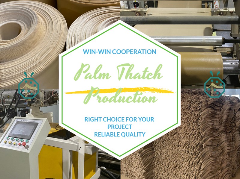 Manufacturing of synthetic palm tree leaf thatch roof
