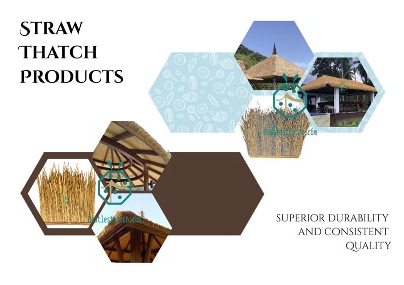 Artificial Raffia Leaf Thatch Roofing For Outdoor Entertainment Facilities Such as Tree House, Overwater Bungalow or Waterfront Sunshade Umbrellas Artificial Raffia Leaf Thatch Roofing For Outdoor Entertainment Facilities Such as Tree House, Overwater Bungalow or Waterfront Sunshade Umbrellas