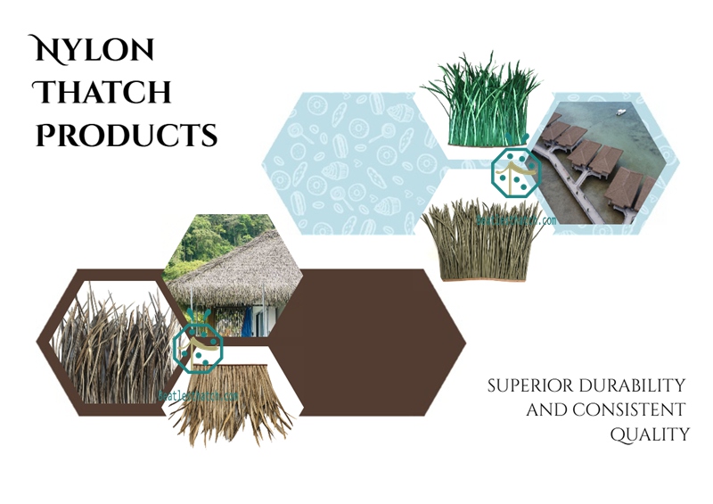 Durable nylon thatch roof for tropical palapa sunshade buildings Durable nylon thatch roof for tropical palapa sunshade buildings