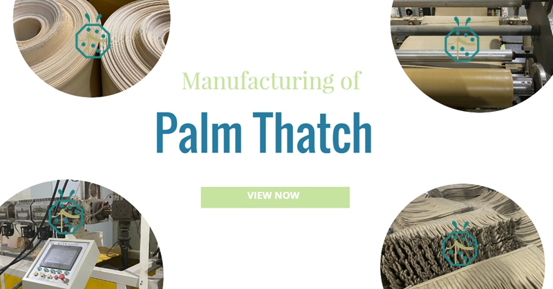 Manufacturing and packing of artificial palm thatch roof materials Manufacturing and packing of artificial palm thatch roof materials