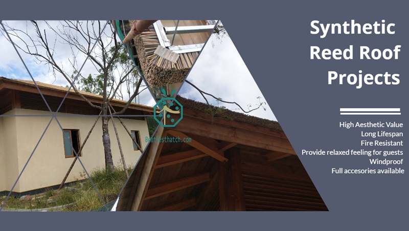 Tourism Water Recreation Center Synthetic Reed Thatch Roofing Tiles for Africa Countries