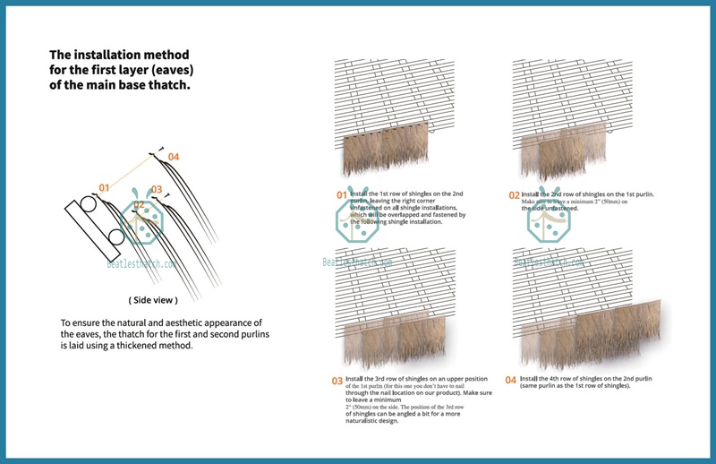Installation of Full Viva Palm Thatch Roofing System Full palm thatch roofing system
