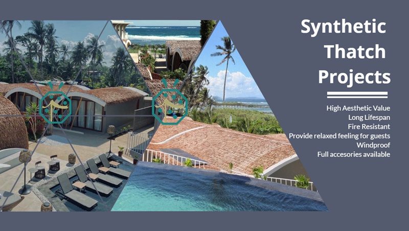 Synthetic Bahay Kubo Thatch Roof Tiles for Pavilion Roof Rennovation