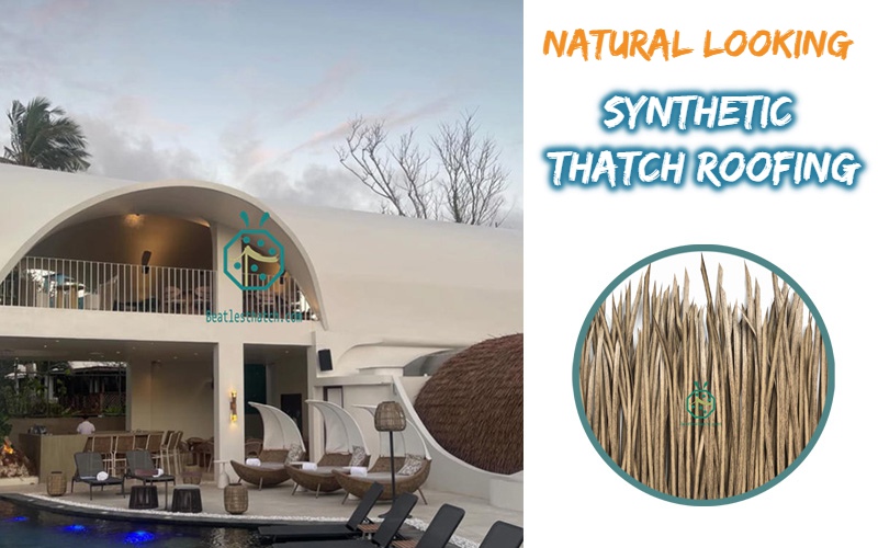 Synthetic alang alang thatch panels for gazebo roof covering
