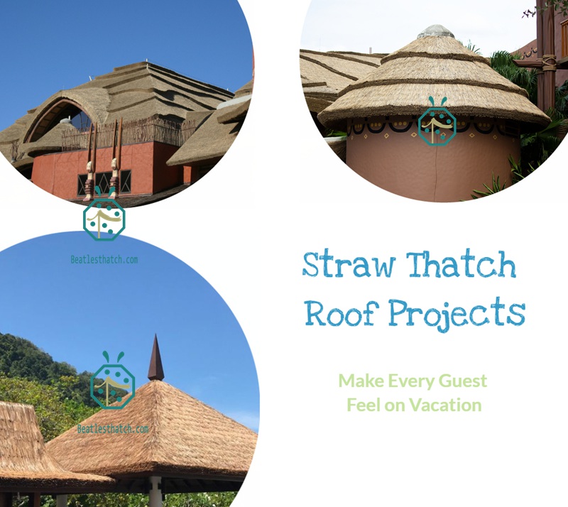 Imitation Fiber Resin Straw Thatch Roof for Ranch Cabana