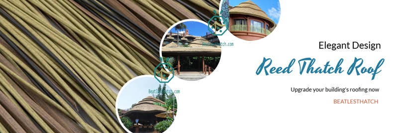 Artificial thatch roof tiles from China for resort hotel and backyard patio construction