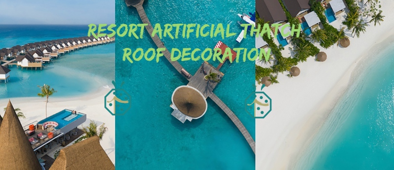Artificial Kajan thatch roof panels for mountain hotel guestroom roof refurbishment project
