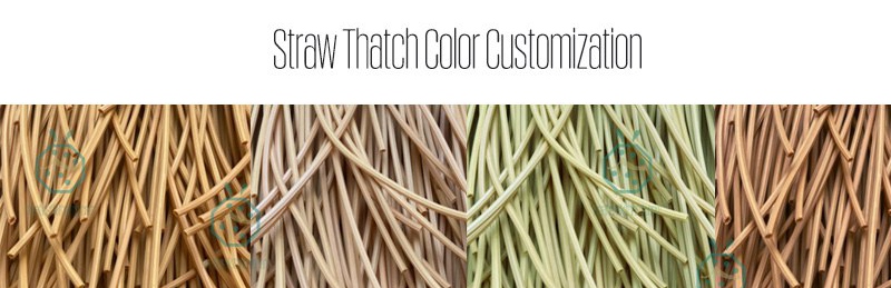 Color customization for fake straw thatch roof